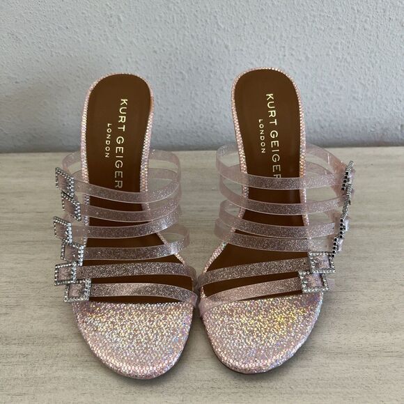 Kurt Geiger PIERRA VINYL MULE Pale Pink US 6 EUR 36 Party Heels - Picture 5 of 15